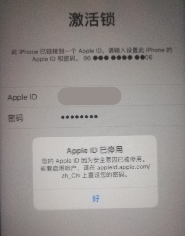 泰安苹果手机维修分享iPhone 12 出现提示“Apple ID 已停用”怎么办 